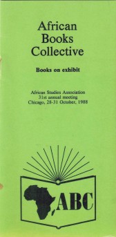 Catalogue of books exhibited at the African Studies Association US 1988, during the planning period to start active trading in 1990.